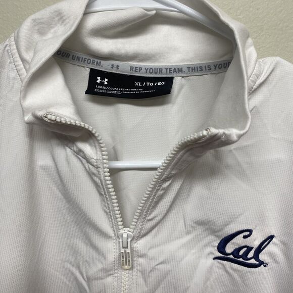 UC Berkeley Cal Bears Womens Size XL Under Armour Quarter Zip Jacket White 60 - Picture 3 of 11